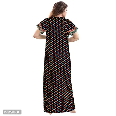 jwf Women's Pure Cotton Gujri Printed Full Length Front Zipper Attractive Maxi Nightdresses ( Combo Pack of 2 PCs.)-thumb3