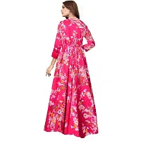jwf Women Rayon A-Line Western Fit and Flare Maxi Dress Gown (Free Size Upto XXL)-thumb1