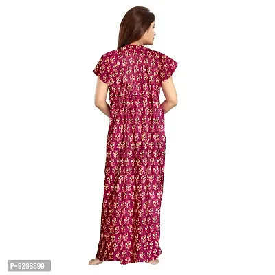 jwf Women's Cotton Printed Maxi Nightwear, Nightdress Free Size, (Pack of 2)-thumb5