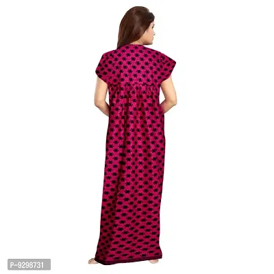 jwf Trendy Women Sleepwear Floral Print Long Maxi Nightdress Pink-thumb2