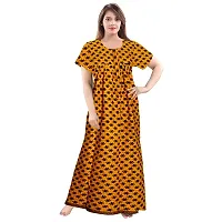 jwf Women's Pure Cotton Printed Full Length Front Zipper Comfortable Maxi Nightdresses ( Pack of 2 PCs.)-thumb3