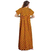 jwf Women's Pure Cotton Printed Full Length Front Zipper Comfortable Maxi Nightdresses ( Pack of 2 PCs.)-thumb4