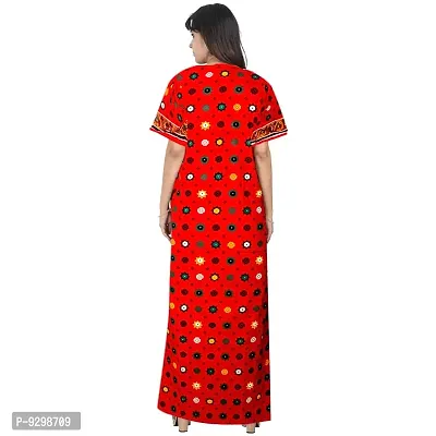 jwf Jaipuri Cotton Printed Maternity Front Zipper Full Length Maxi Nighty Gown (Pack of 2)-thumb5