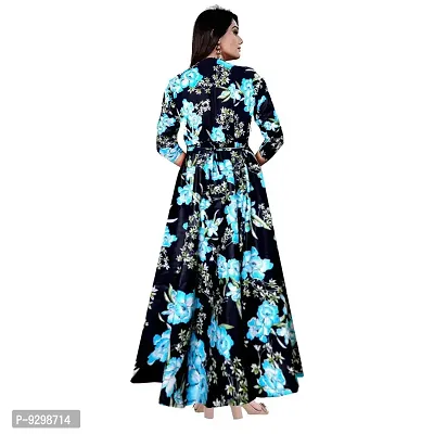 jwf Women Stylish Round Neck Anarkali Long Gown Kurties Dresses (Free Size Upto XXL)-thumb2