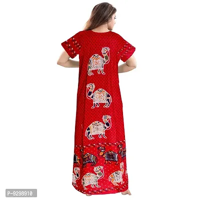 jwf Women's Pure Cotton Gujri Printed Attractive Maxi Nightdresses ( Combo Pack of 2 PCs.)-thumb5