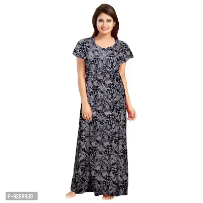 jwf Women's Half Sleeves Cotton Floral Print ZMaxi/Nighty/Night Dress|Nightwear for Womens (Combo of 2)-thumb4