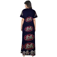 jwf Jaipuri Cotton Printed Maternity Front Zipper Full Length Maxi Nighty Gown (Pack of 2)-thumb2