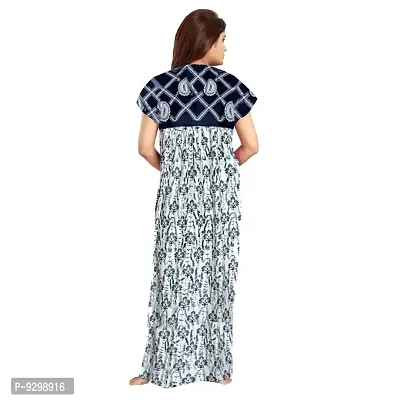 jwf Women's Cotton Printed Maxi Nightwear, Nightdress Free Size, (Pack of 2)-thumb3