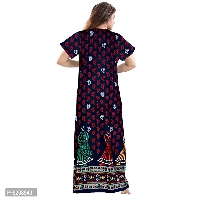 jwf Women's Pure Cotton Gujri Printed Attractive Maxi Nightdresses ( Combo Pack of 2 PCs.)-thumb5