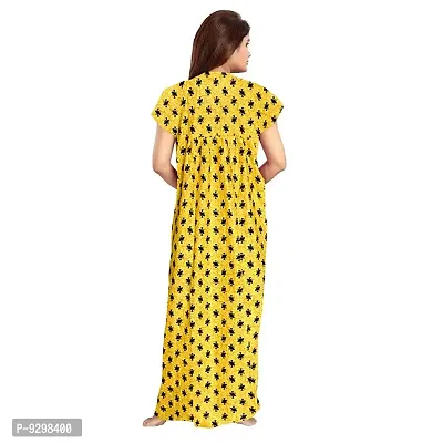 jwf Women's Cotton Printed Midi Night Dress (SON_7037 XL_Multicolor_Free Size)-thumb2