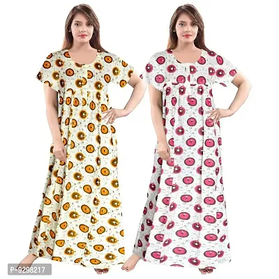 jwf Cotton Printed Attractive Maternity Sleepwear Maxi Nighty-thumb0