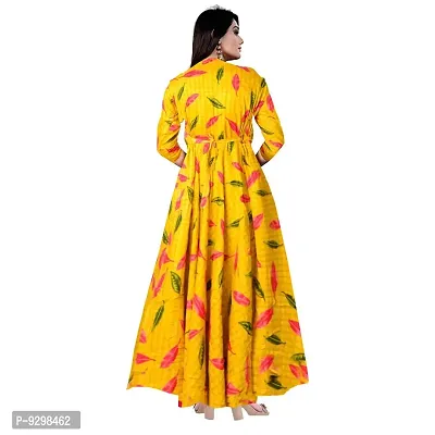 jwf Floral Maxi Dress for Women/Girls Yellow-thumb2