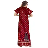 jwf Women's Pure Cotton Gujri Printed Full Length Front Zipper Attractive Maxi Nightdresses ( Combo Pack of 2 PCs.)-thumb4