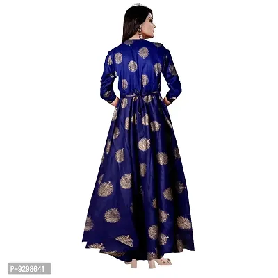 jwf Women Stylish Round Neck Anarkali Long Gown Kurties Dresses (Free Size Upto XXL)-thumb2