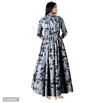 jwf Women Stylish Round Neck Anarkali Long Gown Kurties Dresses (Free Size Upto XXL)-thumb2