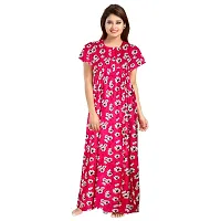 jwf Women's Cotton Printed Attractive Maternity Wear Comfortable Maxi Nightdresses ( Combo Pack of 2 PCs.)-thumb3