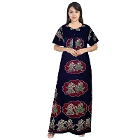 jwf Jaipuri Cotton Printed Maternity Front Zipper Full Length Maxi Nighty Gown (Pack of 2)-thumb1