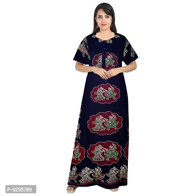 jwf Jaipuri Cotton Printed Maternity Front Zipper Full Length Maxi Nighty Gown (Pack of 2)-thumb2