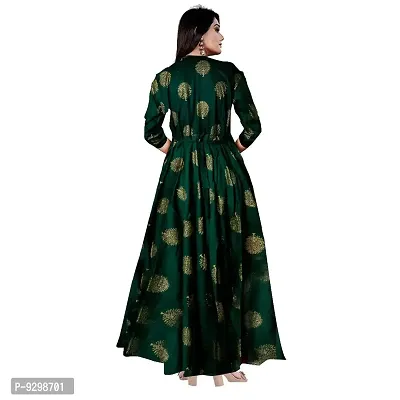 jwf Women's Printed Rayon Fit  Flare Anarkali Maxi Gown for Girl/Women/Ladies (Free Size Upto XXL)-thumb2