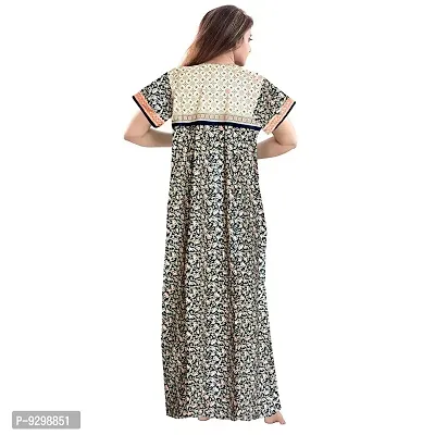 jwf Women's 100% Cotton Printed Maternity Full Length Sleepwear Maxi Nightdresses-thumb5