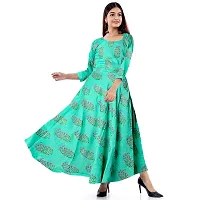 jwf Women's Attractive Pure Cotton Maxi Dress Round Neck Fit  Flare Anarkali Long Gown Kurties Dresses (Free Size Upto XXL) (Pack of 2 PCs.)-thumb3