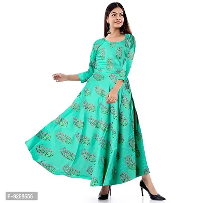 jwf Women's Attractive Pure Cotton Maxi Dress Round Neck Fit  Flare Anarkali Long Gown Kurties Dresses (Free Size Upto XXL) (Pack of 2 PCs.)-thumb4