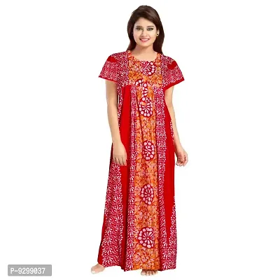 jwf Women's Cotton Printed Attractive Maternity Wear Comfortable Maxi Nightdresses ( Combo Pack of 2 PCs.)-thumb2