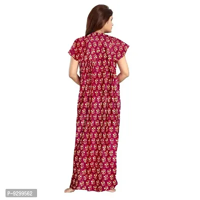 jwf Women's Cotton Printed Night Dress Maxi Gown Nighties Nighty Nightwear Inner  Sleepwear (Combo Pack of 2)-thumb5