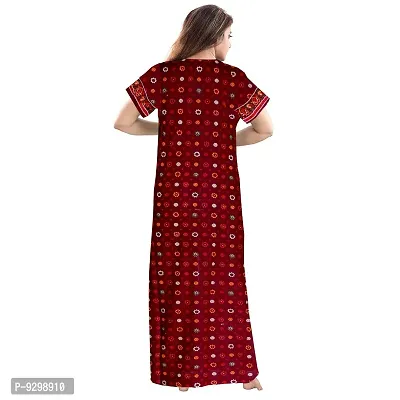 jwf Women's Pure Cotton Gujri Printed Attractive Maxi Nightdresses ( Combo Pack of 2 PCs.)-thumb3