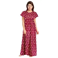 jwf Women's Half Sleeves Cotton Floral Print ZMaxi/Nighty/Night Dress|Nightwear for Womens (Combo of 2)-thumb3