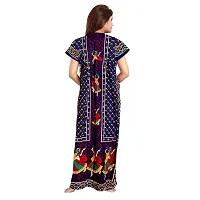 jwf Women's Cotton Embellished Maxi Nighty (Pack of 2) (SON57-M_Blue)-thumb2