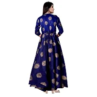 jwf Women Rayon A-Line Western Fit and Flare Maxi Dress Gown (Free Size Upto XXL)-thumb1