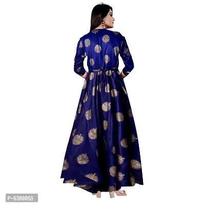 jwf Women Rayon A-Line Western Fit and Flare Maxi Dress Gown (Free Size Upto XXL)-thumb2