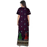 jwf Jaipuri Cotton Printed Maternity Front Zipper Full Length Maxi Nighty Gown (Pack of 2)-thumb4