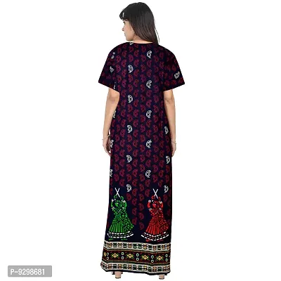 jwf Jaipuri Cotton Printed Maternity Front Zipper Full Length Maxi Nighty Gown (Pack of 2)-thumb5