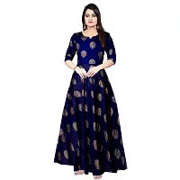 jwf Women Stylish Round Neck Anarkali Long Gown Kurties Dresses (Free Size Upto XXL)-thumb2