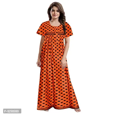 jwf Women's Pure Cotton Printed Attractive Maxi Maternity Wear Comfortable Nightdresses ( Combo Pack of 2 PCs.)-thumb4