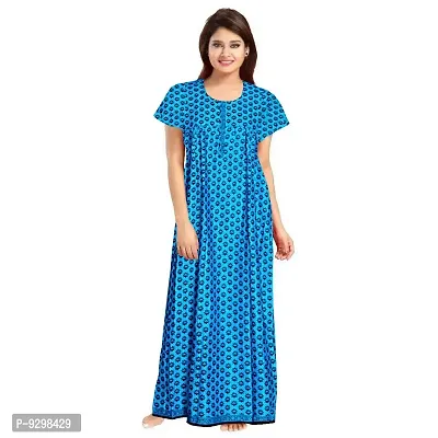 jwf Women's Cotton Printed Midi Night Dress (SON_6583 XXL_Multicolor_Free Size)