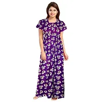 jwf Women's Cotton Printed Night Dress Maxi Gown Nighties Nighty Nightwear Inner  Sleepwear (Combo Pack of 2)-thumb1