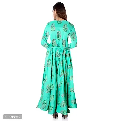 jwf Women's Attractive Pure Cotton Maxi Dress Round Neck Fit  Flare Anarkali Long Gown Kurties Dresses (Free Size Upto XXL) (Pack of 2 PCs.)-thumb5