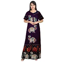 jwf Jaipuri Cotton Printed Maternity Front Zipper Full Length Maxi Nighty Gown (Pack of 2)-thumb1