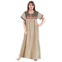 jwf Women's 100% Cotton Printed Maternity Full Length Sleepwear Maxi Nightdresses-thumb1