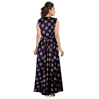 jwf Women's Rayon Anarkali Kurti Blue-thumb4