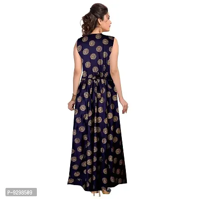 jwf Women's Rayon Anarkali Kurti Blue-thumb5