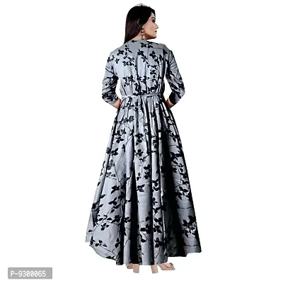 jwf Women Beautiful Rayon Fabric Fit and Flare Maxi Dress Gown Kurties (Free Size Upto XXL)-thumb2