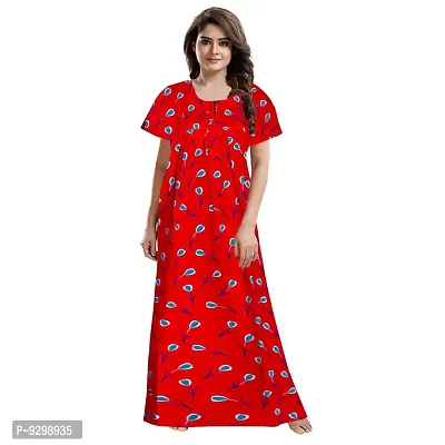 jwf Women's Pure Cotton Printed Attractive Maxi Maternity Wear Comfortable Nightdresses ( Combo Pack of 2 PCs.)-thumb4