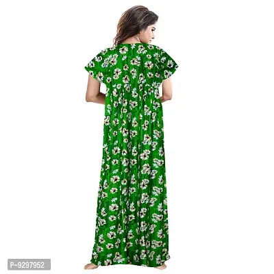 jwf Women Wear 100% Cotton Women's Nighty/Night Dress/Night Gown - Full Ankle Length Night Wear Nighty - Free Size (Pack of 2) Green,Purple-thumb3