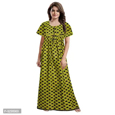 jwf Women's 100% Cotton Printed Attractive Maxi Maternity Wear Comfortable Nightdresses ( Combo Pack of 2 PCs.)-thumb4