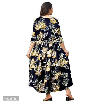 jwf Women Rayon Casual Wear Western Maxi Dress Gown for Girl/Women/Ladies (Free Size Upto XXL)-thumb2