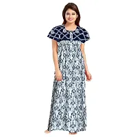 jwf Women's Cotton Printed Maxi Nightwear, Nightdress Free Size, (Pack of 2)-thumb1